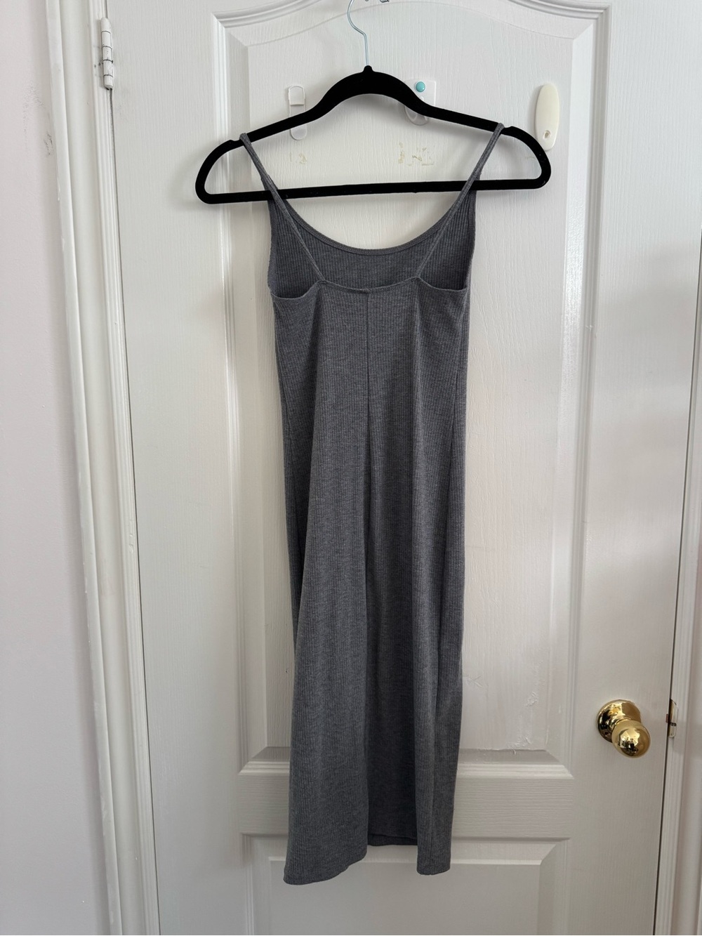 Grey Ribbed Slip Dress - Picture 2 of 3